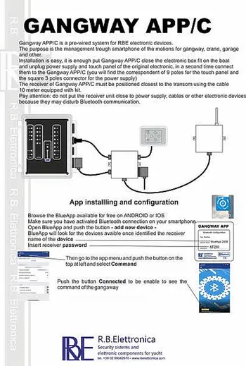 Innovation &amp; Technologie - R.B. Elettronica dévoile le système 'Gangway APP/C' Bluetooth pour la gestion des passerelles et équipements via smartphone