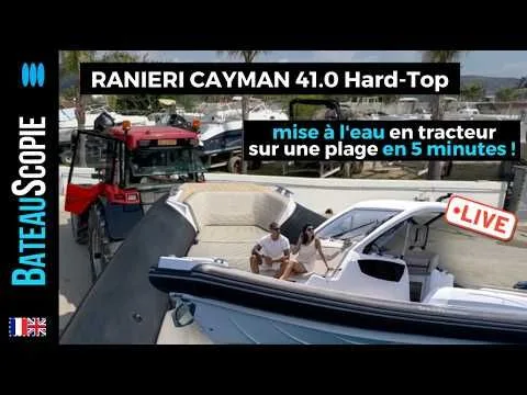 Mise à l'eau du nouveau Ranieri Cayman 41.0 Hard-Top : une mise à l’eau sur la plage en direct de Soverato