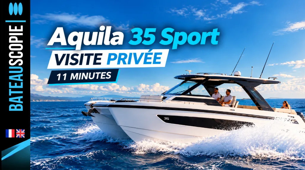 Aquila 35 Sport : un catamaran de 11 mètres, un vrai bow-rider et une cabine étonnante